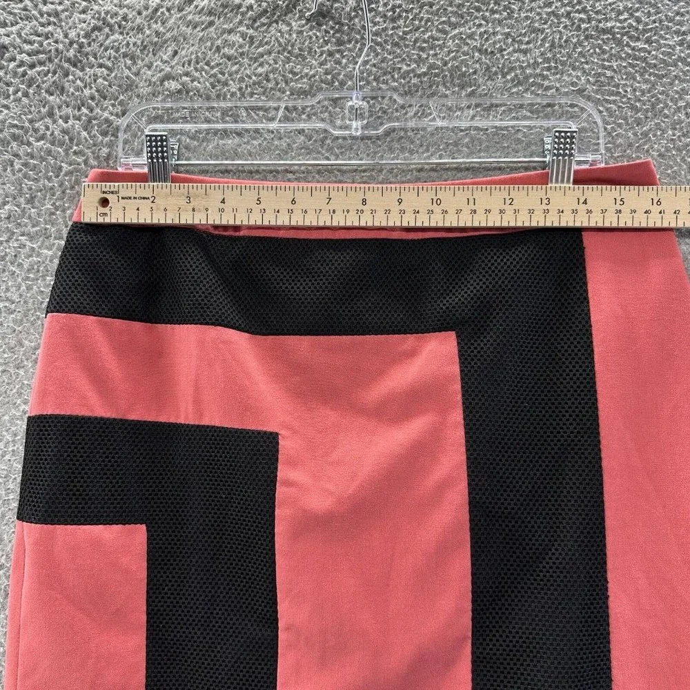 Nine West‎ Skirt Women's 8 Coral & Black Lined Back Slit Tube Skirt Women's 8